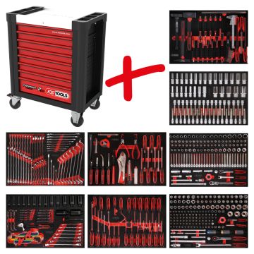 KSTools Performanceplus workshop tool trolley set KS Tools P10 with 536 tools for 8 drawer