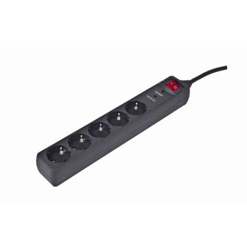 EnerGenie SPG5-C-15 surge protector 5 AC outlet(s) 250 V Black 4.5 m