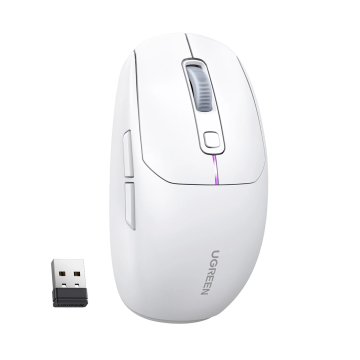 Ugreen MU103 Bluetooth 5.0 Computer Mouse / 2.4GHz USB Receiver - White