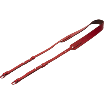Artisan & Artist ACAM-284 Three-length Adjust. Italian Leather Strap (with Ring/Eyelets) Red