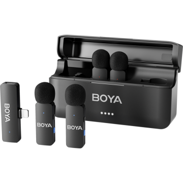 Boya BY-V4D 2.4GHz Four-channel Wireless Mic with Lightning Plug for iOS