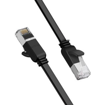 Ugreen Flat Cable Internet Cable Ethernet Patchcord RJ45 Cat 6 UTP 1000Mbps 0.5m Black (50183)