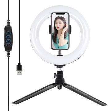 Puluz PKT3073B Tripod Mount with 20cm LED Ring Vlogging