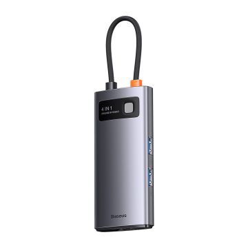 Baseus Metal Gleam Series HUB 4 in 1 USB Type C Docking Station - 3 x USB 3.2 Gen. 1 / RJ45 (WKWG070113)