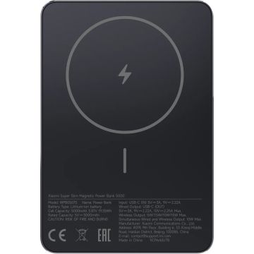 Xiaomi Power Bank Super Slim Magnetic 5000mAh Black