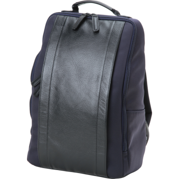 Artisan & Artist RR4-06C Leather Panel Backpack Navy