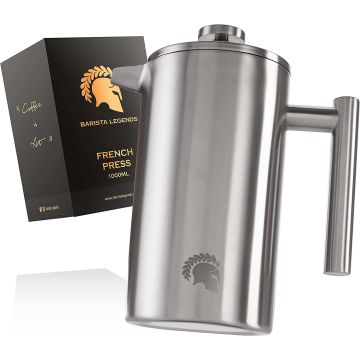 Barista Legends French Press Stainless Steel Coffee Maker 1L