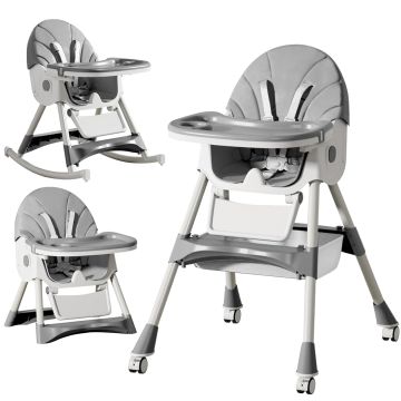 LINELUCK Baby 6-in-1 High Chair with Baby Lounger and Baby Rocking Chair
