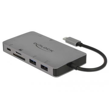 Delock 87735 USB Type-C Docking Station 4K HDMI / VGA / USB 3.1 / SD / LAN / PD 3.0