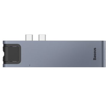 Baseus Multifunctional HUB 7in1 USB C Thunderbolt Docking Station (MacBook Pro 2016 / 2017 / 2018) gray