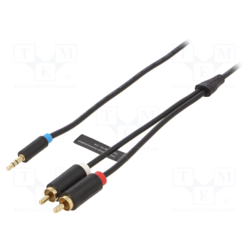 Vention BCLBG Cable; Jack 3.5mm plug,RCA plug x2; 1.5m; Plating: gold-plated