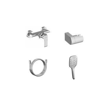Ravak FL 032.00CR.+S Wall-mounted Shower Tap With Shower Set Chrome (X07S115)