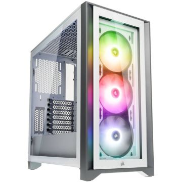 Corsair iCUE 4000X RGB Tempered Glass Mid Tower - White Window (CC-9011205-WW)