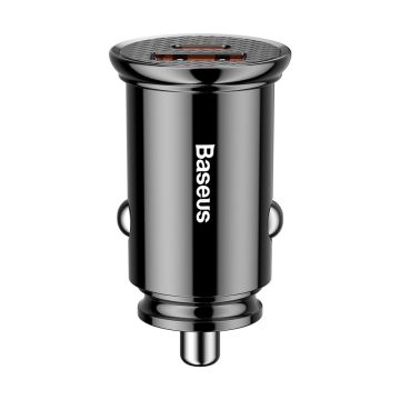 Baseus Circular PPS Universal Smart Car Charger USB Quick Charge 4.0 QC 4.0 and USB-C PD 3.0 SCP black (CCALL-YS01)