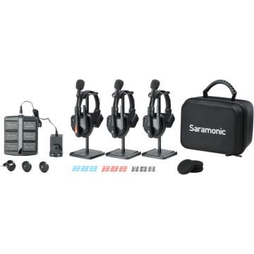 Saramonic WiTalk9 WT3S 3-Person Full-Deplex 1.9GHz Wireless Headset Intercom System w/ carry case WITALK9 WT3S