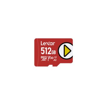 Lexar PLAY microSDXC 512GB UHS-I Card 150MB/s Read Class 10, U3, V30, A2 (LMSPLAY512G-BNNNG)