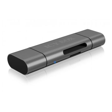 ICY BOX B-CR201-C3 SD Card Reader With USB 3.0 For SD/Micro SD, 3 USB Plugs (USB-C, USB-A, Micro USB)