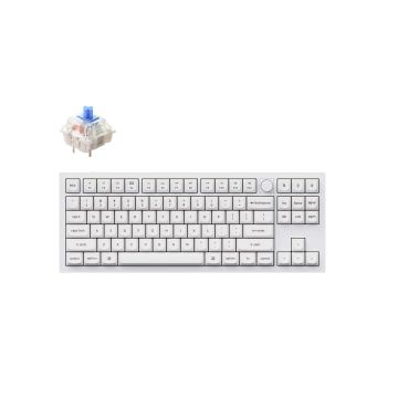 Keychron Q3 80% White (ANSI, RGB, Hot-Swap, Gateron G Pro Blue Switch) (X0037ZR67B)