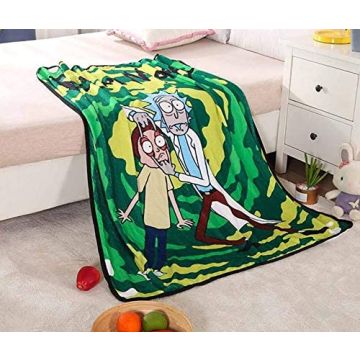 Rick and Morty plush throw 48in*60in (123cmx154cm)