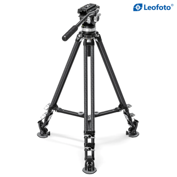 Leofoto LVC-193C+BV-15 Dual-Tube Video Tripod with Fluid Head Set