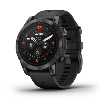 GARMIN EPIX PRO (GEN 2) SAPPHIRE, 47 MM CARBON GRAY DLC TITANIUM WITH BLACK SILICONE BAND (010-02803-11)
