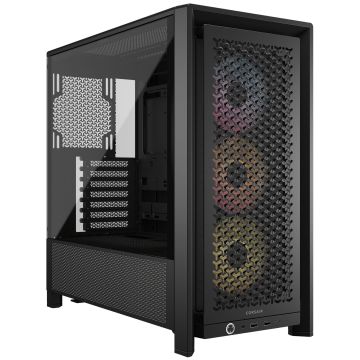 Corsair Frame 4000D RS ARGB PC case, Mid Tower, E-ATX, RGB, Tempered Glass - Black (CC-9011296-WW)
