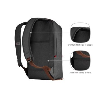 Wenger CityUpgrade 16 inch Backpack includes Day Shoulder Bag gray (606489)