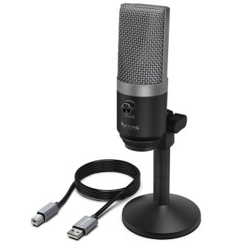 Fifine K670 silver condenser microphone / USB