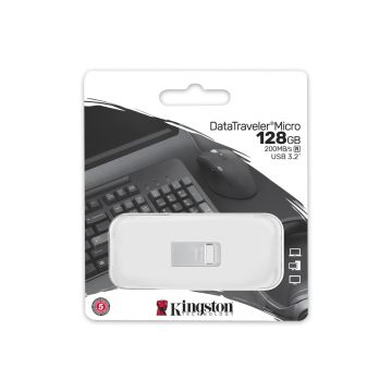 Kingston DataTraveler Micro 128GB USB Flash Drive USB 3.2 Gen 1 (DTMC3G2/128GB)
