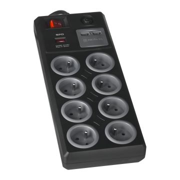 REAL-EL FRS-8F USB Charge 3m pagarinātājs