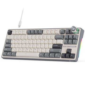 ROYAL KLUDGE R87 Pro Half Grey, Creamy Switch, US (R87PRO-HG-CS)