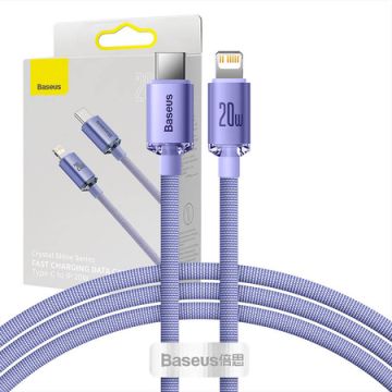 Baseus Crystal Shine cable USB-C to Lightning 20W PD 1.2m Purple (CAJY000205)