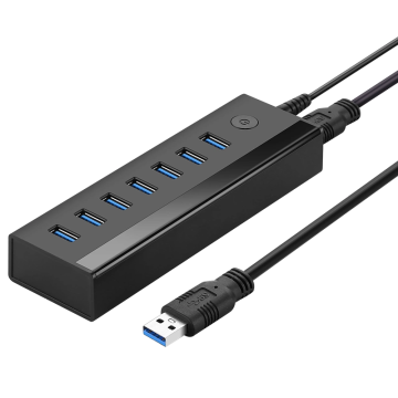 Ugreen multifunctional HUB 7in1 USB-A - 7xUSB-A 5Gb/s black (US219)