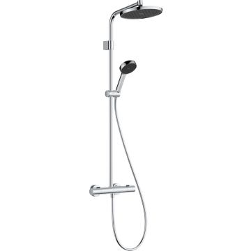 Hansgrohe Activera S ar Termostatu, D 24cm, 2 Plūsmas Veidi, Ecosmart Dušas Sistēma Hroms (28078000)