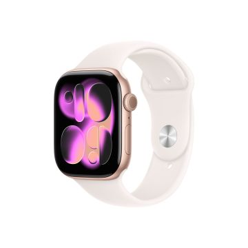 Apple Watch Series 11 GPS 46mm Rose Gold Aluminium Case with Light Blush Sport Band - M/L MEV74