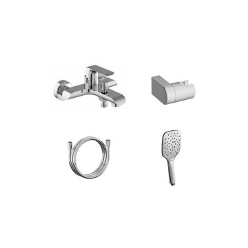 Ravak FL 022.00CR.+S Wall-mounted Bathtub Tap With Shower Set Chrome (X07S113)