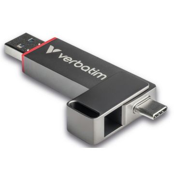 Verbatim Dual QuickStick USB‑A/C 3.2 Gen 1 128 GB gray