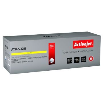 Activejet ATH-532N toner for HP printer HP 304A CC532A, Canon CRG-718Y replacement Supreme 3200 pages yellow