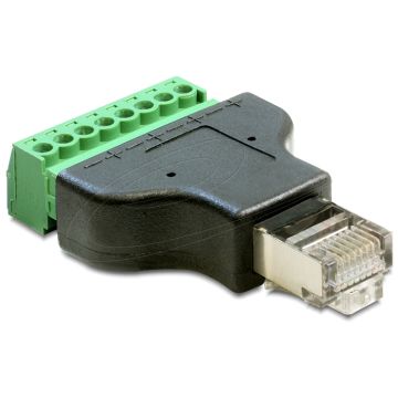Delock Adapter RJ45 Plug to Terminal Block 8 Pin 2 piece (65389)