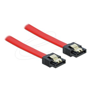 Delock Cable SATA 6 Gb/s Plug straight to SATA Plug straight 20 cm red metal (82675)