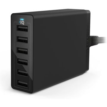 Anker Anchor 60 W Family-Sized Desktop USB Charger with 6 USB Port PowerIQ Technology for iPhone, iPad, Samsung, Nexus, HTC, Nokia, Motorola and More Black (AK-A2123313)