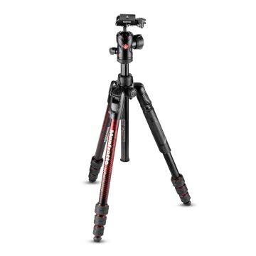 Manfrotto Befree Advanced Aluminum Travel Tripod Twist, Ball Head Red (MKBFRTA4RD-BH)