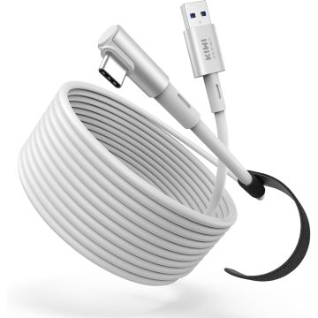 KIWI design Link Cable 6 m Compatible with Meta Quest 3S/Quest 3 Accessories, Quest 2/Pro/Pico 4 PC Steam VR (White) (QC-8.5)