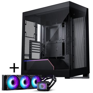 PHANTEKS NV Series NV5 MK2 ATX Case, Tempered Glass, DRGB - Satin Black + Glacier One 360M25 Gen2 DRGB AiO Water Cooling - 360mm
