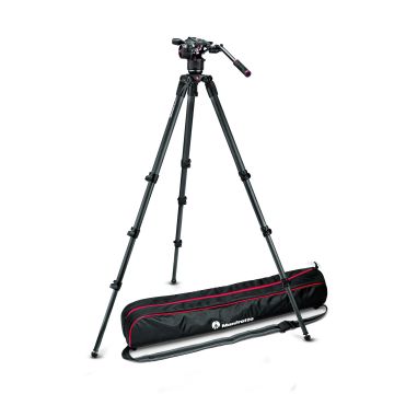 Manfrotto Nitrotech N8 Video Head With Carbon Fiber Tall Single Legs Tripod (MVKN8CTALL)
