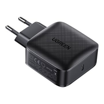 Ugreen Fast 65W GaN USB Type C Quick Charge 3.0 Power Delivery Charger (Gallium Nitride) Black (CD217 70817)