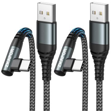 ZKAPOR USB A to USB C 90 Degree Cable 3.1A 2m