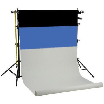 Falcon Eyes Background System SPK-3 With 3 Rolls Black/White/Blue 1.35x11m