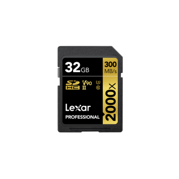 Lexar Professional 2000x SDHC UHS-II 32GB 300MB/s read 260MB/s write (LSD2000032G-BNNNG)