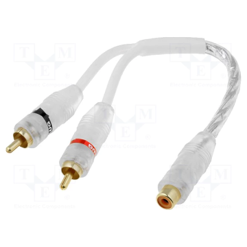 4Carmedia Premium White RCA Socket to RCA Plug x2 (RCA-WH.Y2/1)